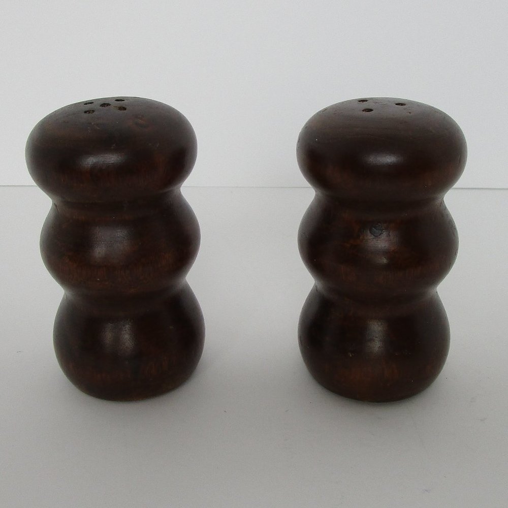 small wooden salt & pepper shaker set